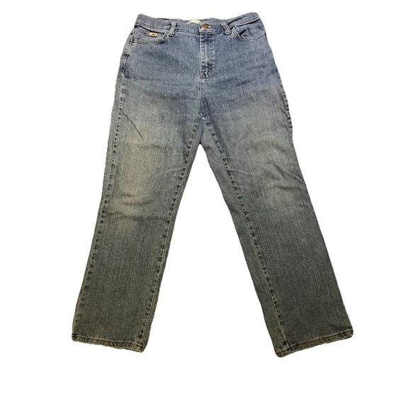 Lee Jeans Womens 10 Med Relaxed Straight Leg At The Waist Stretch Denim Cotton - Picture 1 of 15